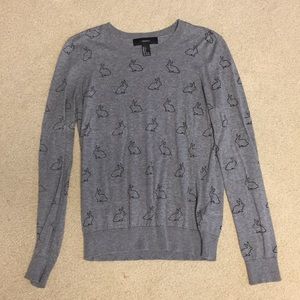 Forever 21 bunny print long sleeve top